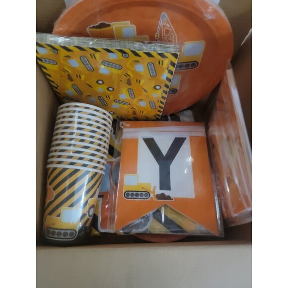 Construction Party Pack 50 Piece Set By Tiny Mills Construction Zone Theme - Picture 2 of 8